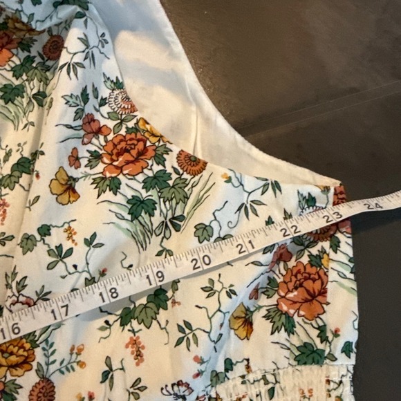 Anthropologie Tommie Zip Front Midi Dress NWT 3X Ivory Comb Floral Smocked Plus - Picture 14 of 16